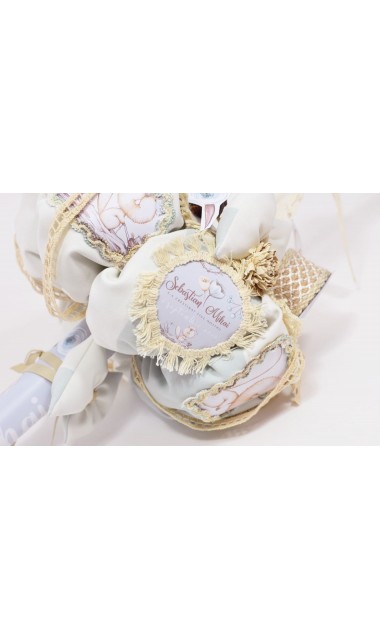 Lumanare de botez cu castori pentru baieti personalizata, 65x4cm, Domnul Castor 2